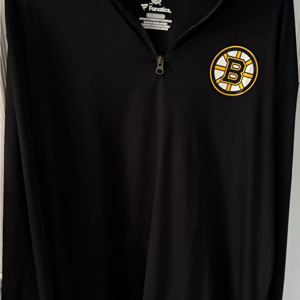 Fanatics Boston Bruins Black Half-Zip Pullover